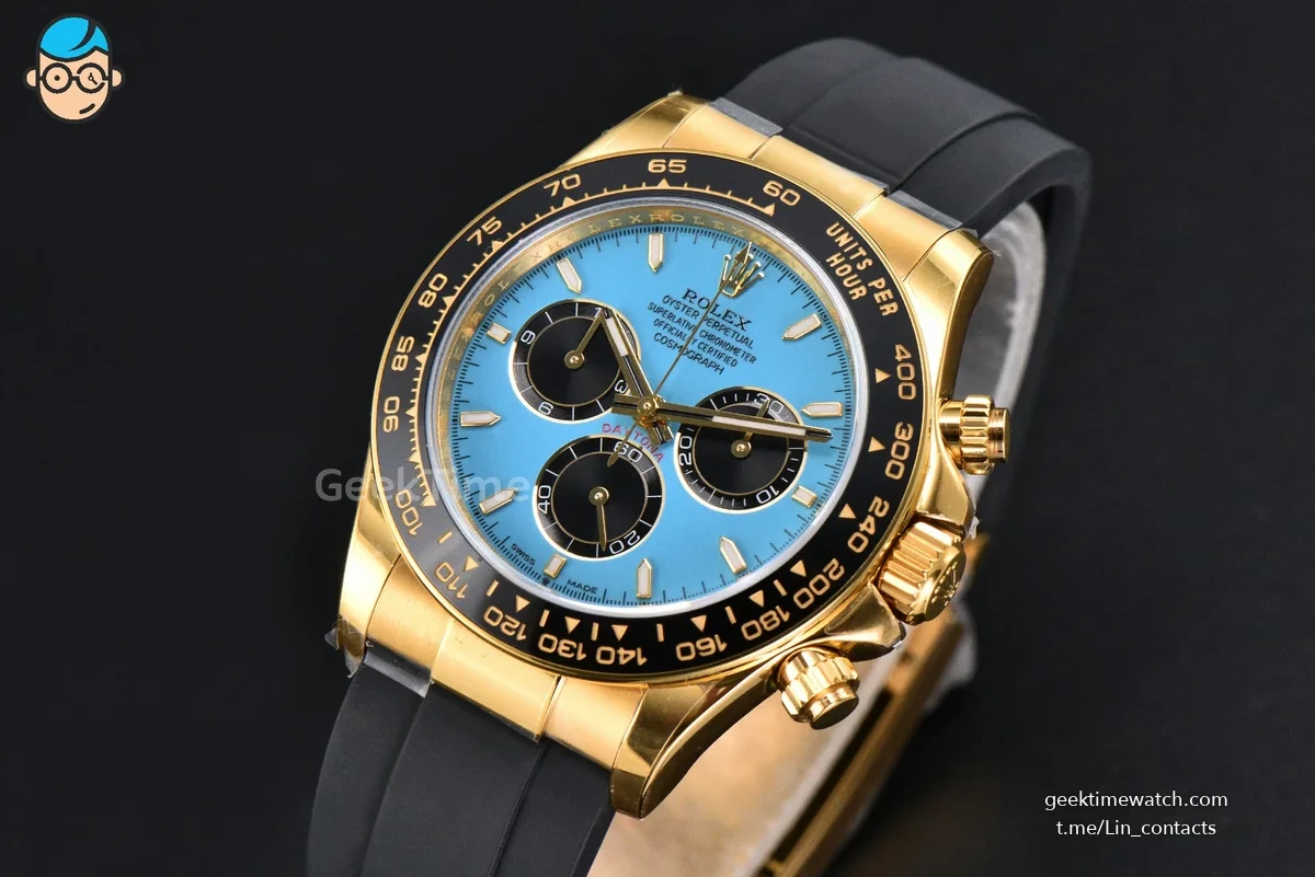 Daytona 126518 40mm UFO YG Tiffany Blue Dial Black Subdial Oysterflex Strap UF4131(Free Sprung)