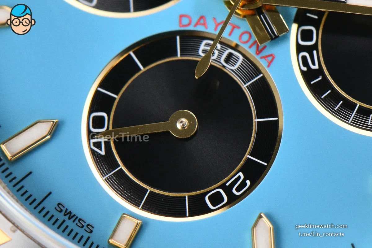 Daytona 126518 40mm UFO YG Tiffany Blue Dial Black Subdial Oysterflex Strap UF4131(Free Sprung)