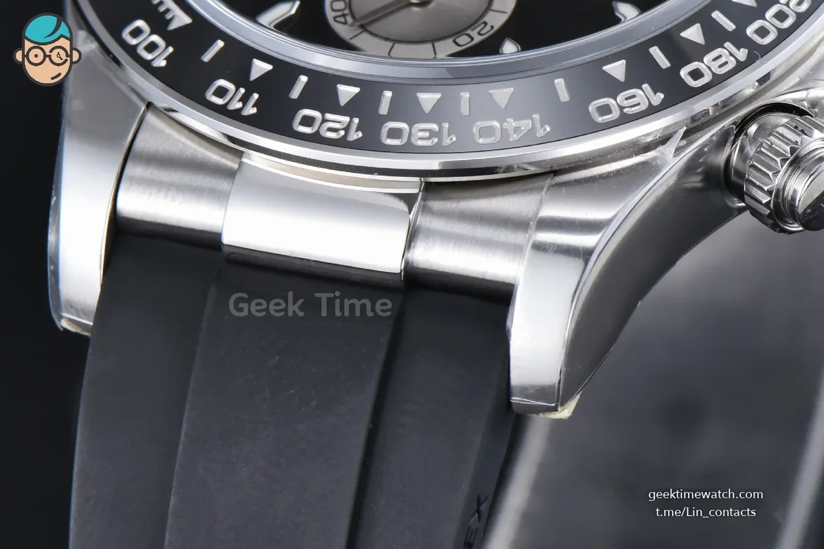 Daytona 126519 40mm Clean SS Black Dial Silver Subdial Oysterflex Strap DD4131