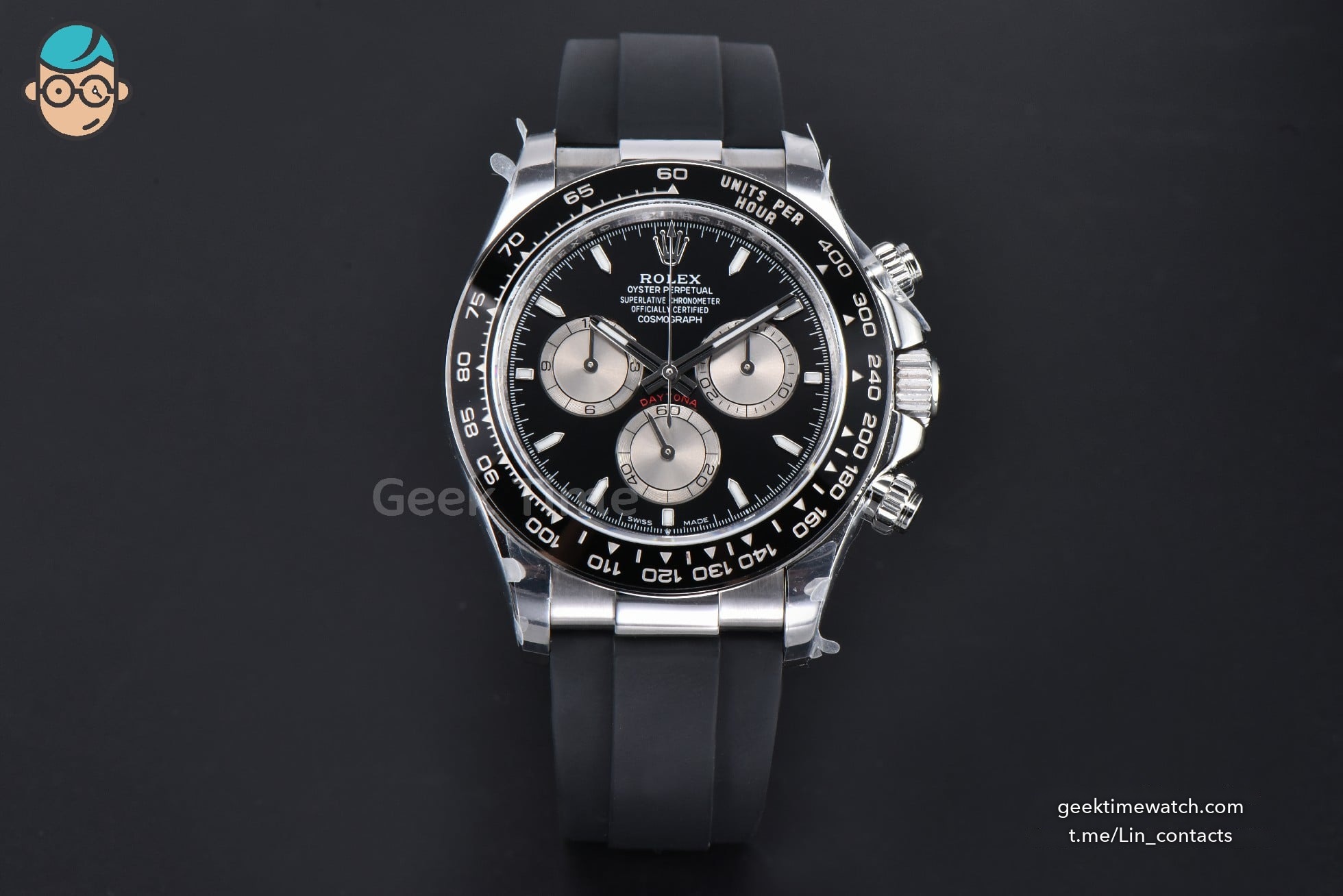 Daytona 126519 40mm SS BPF Black Dial Sliver Subdial Black Oysterflex Strap SH4131