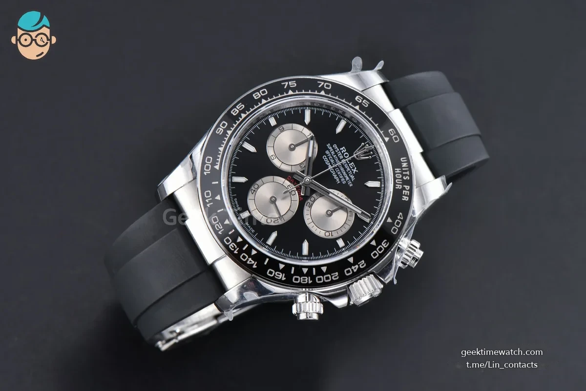 Daytona 126519 40mm SS BPF Black Dial Sliver Subdial Black Oysterflex Strap SH4131