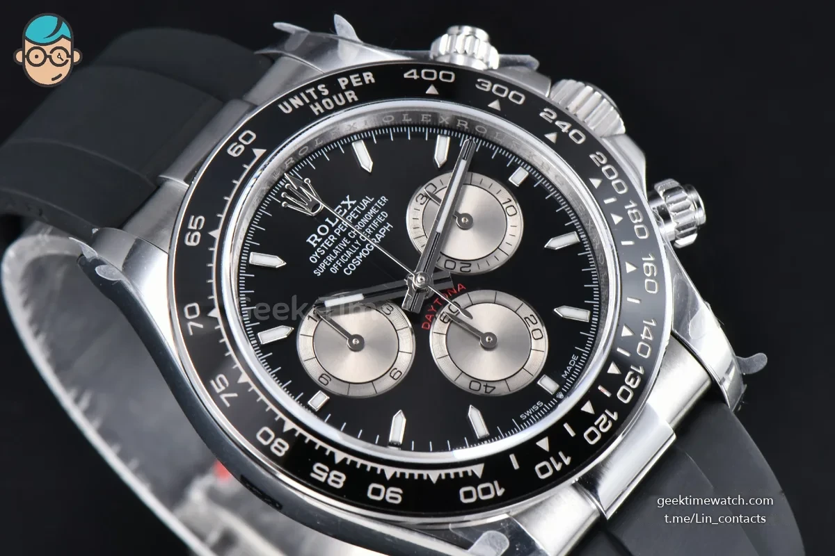 Daytona 126519 40mm SS BPF Black Dial Sliver Subdial Black Oysterflex Strap SH4131