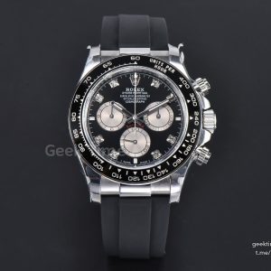 Daytona 126519 40mm SS BPF Black Dial Sliver Subdial Diamond Marker Black Oysterflex Strap SH4131