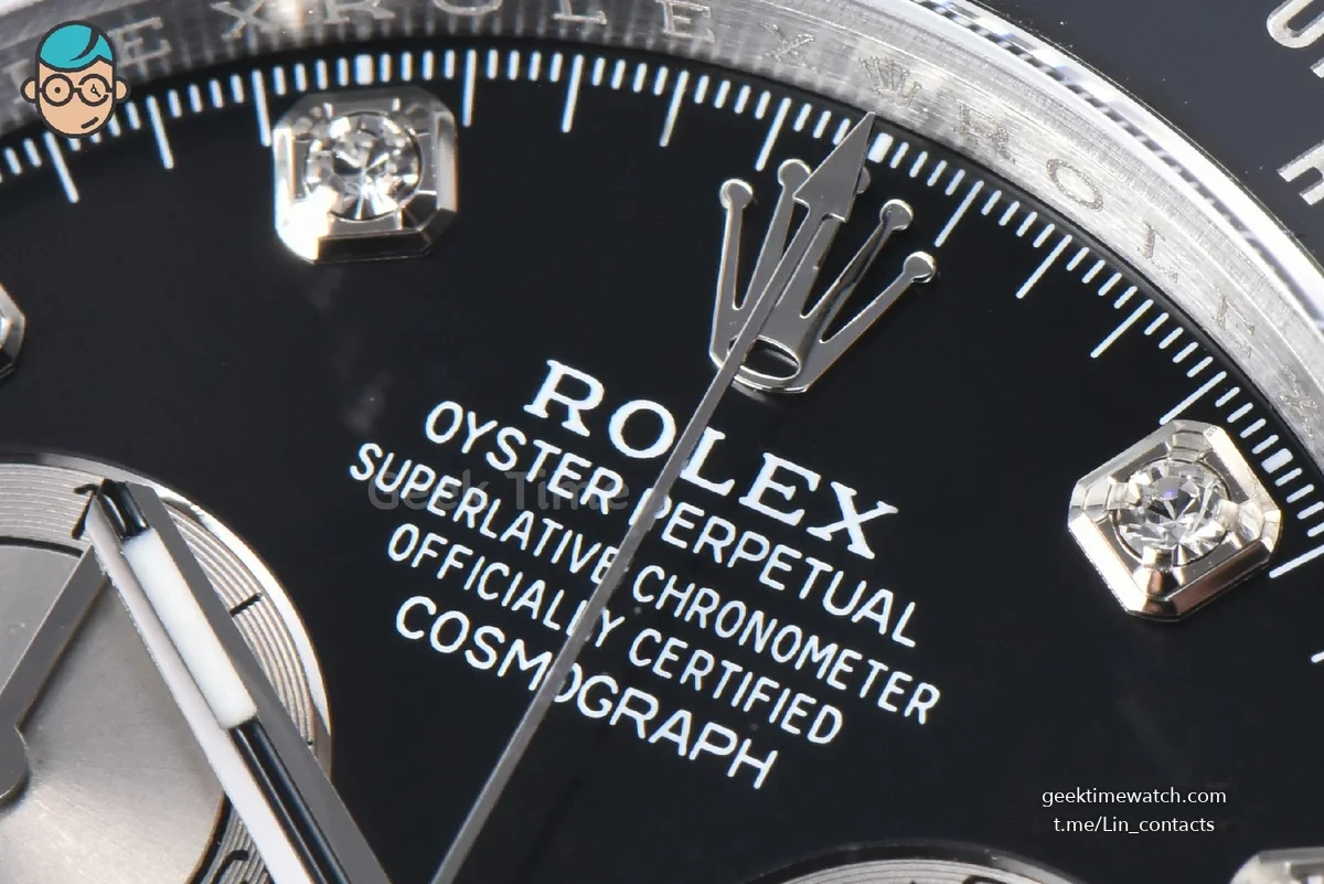 Daytona 126519 40mm SS BPF Black Dial Sliver Subdial Diamond Marker Black Oysterflex Strap SH4131