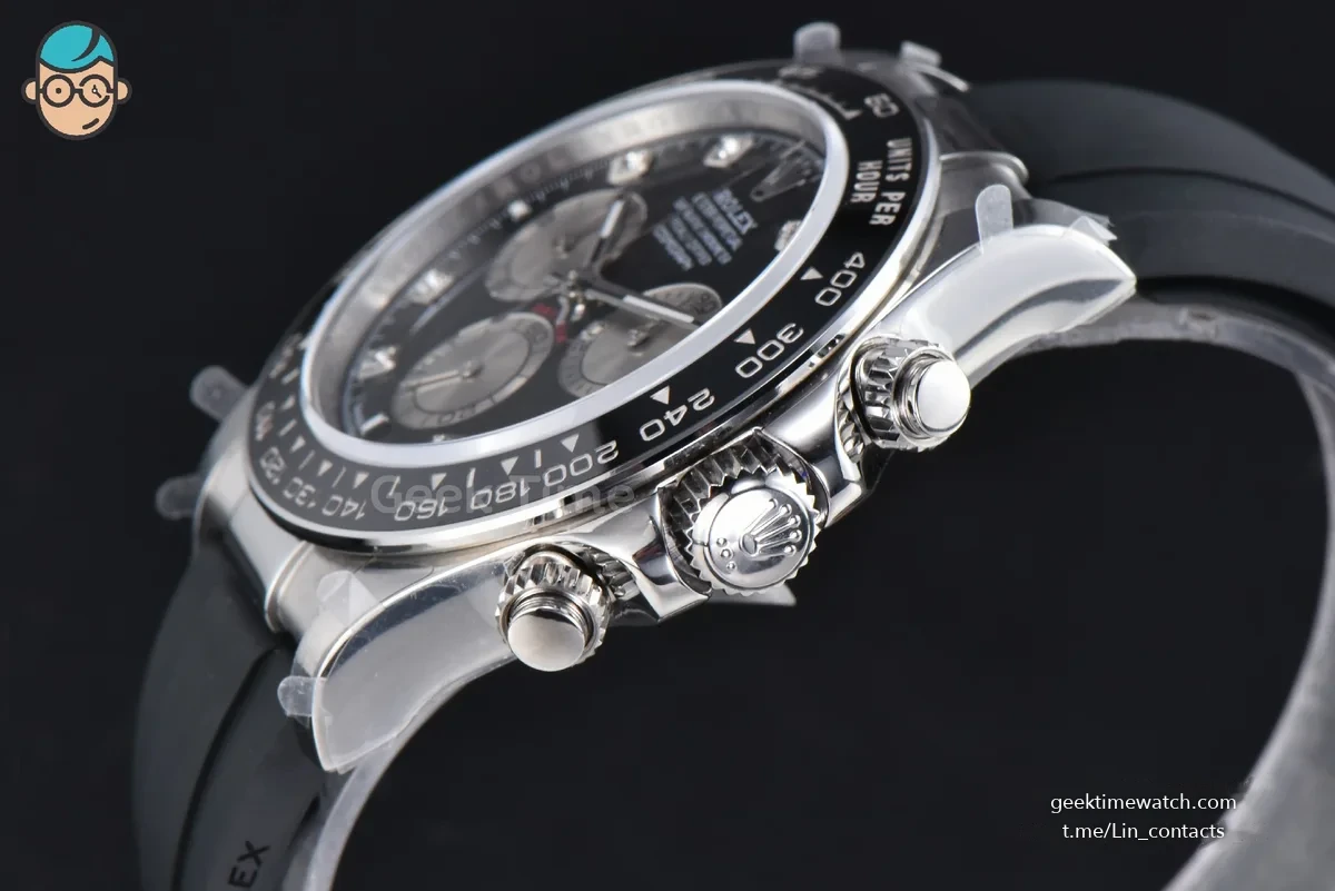 Daytona 126519 40mm SS BPF Black Dial Sliver Subdial Diamond Marker Black Oysterflex Strap SH4131