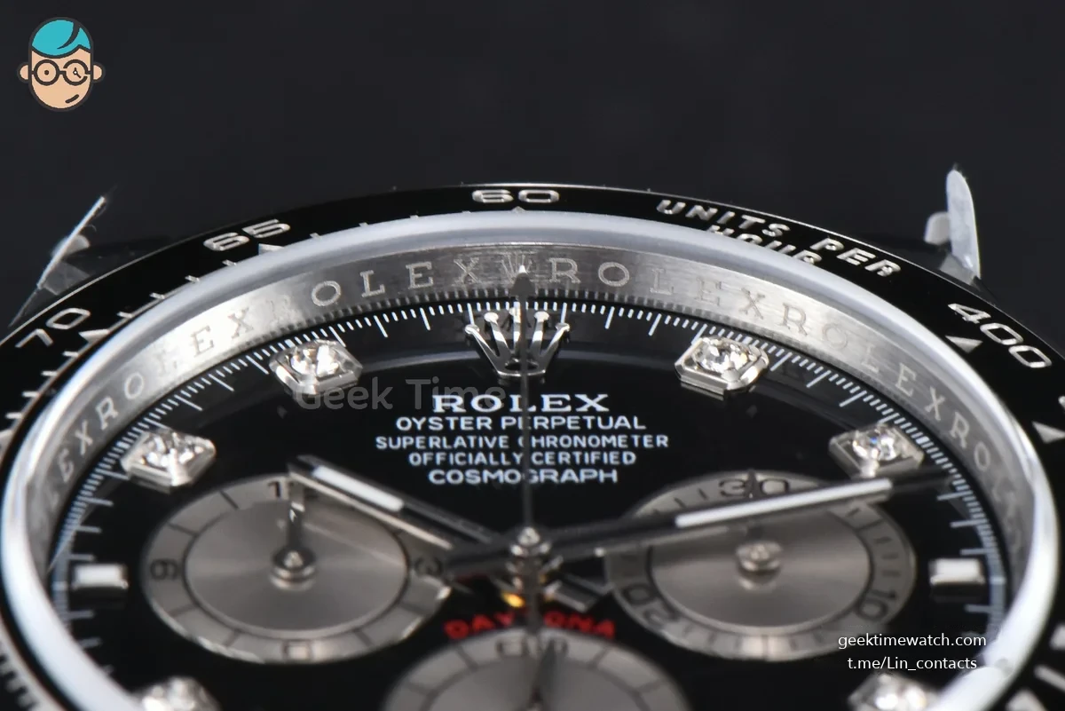 Daytona 126519 40mm SS BPF Black Dial Sliver Subdial Diamond Marker Black Oysterflex Strap SH4131