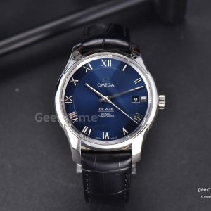 De Ville Hour Vision VSF 41MM Blue Dial Black Croco Strap A8500