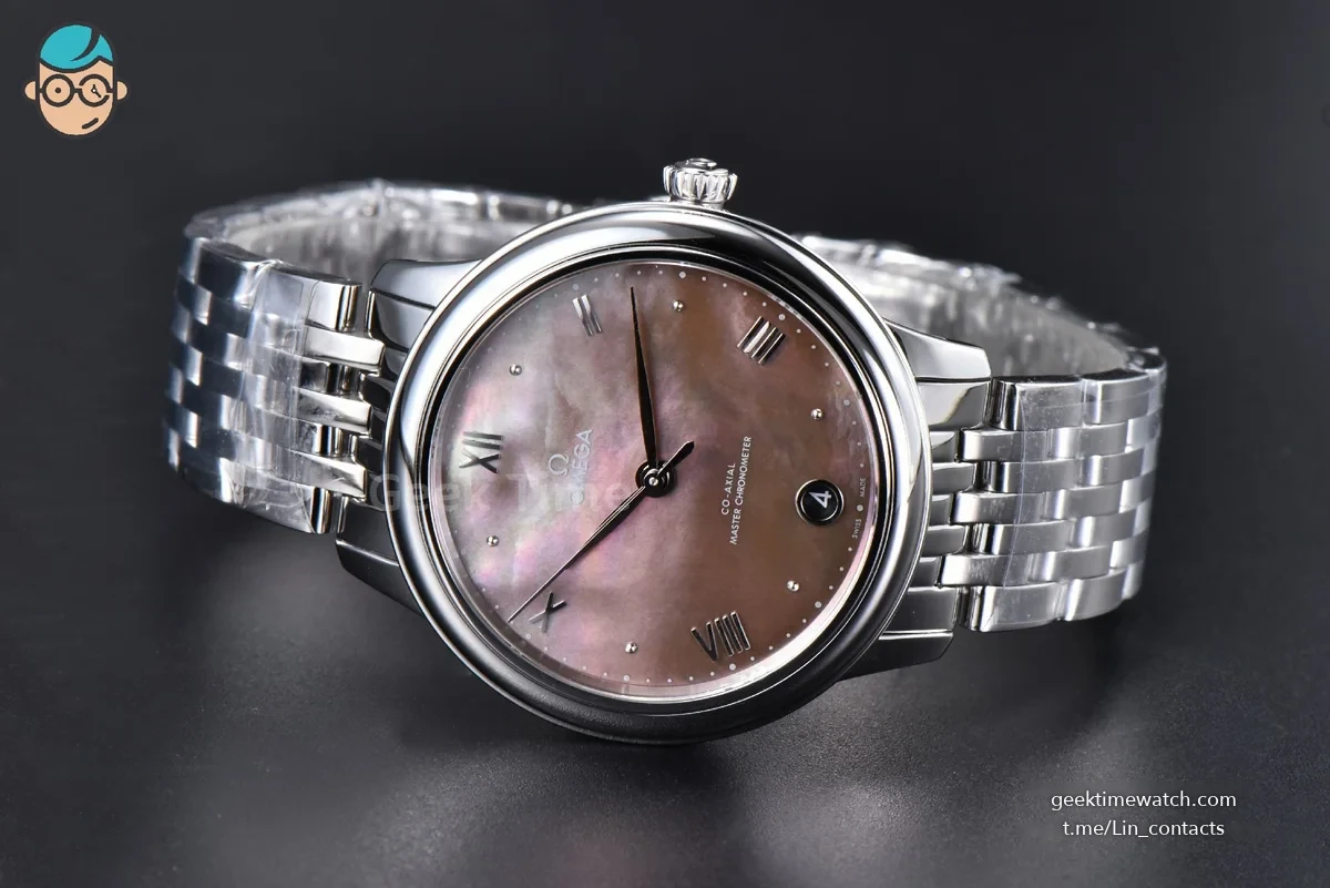 De Ville Ladies Prestige 34mm VSF Pink MOP Dial SS Bracelet A8800