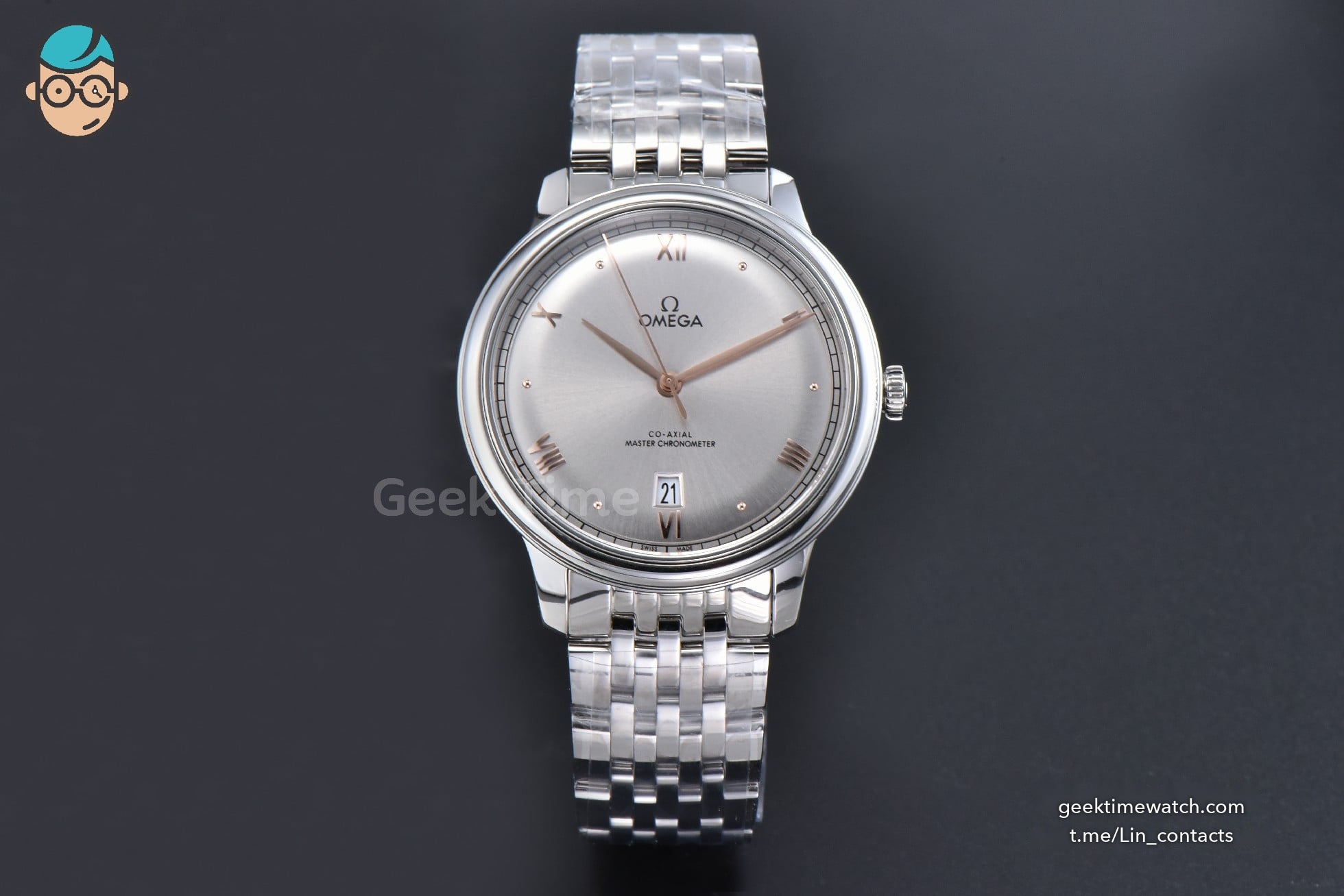 De Ville Prestige 40mm VSF Gray Dial YG Roma Marker SS Bracelet A8800