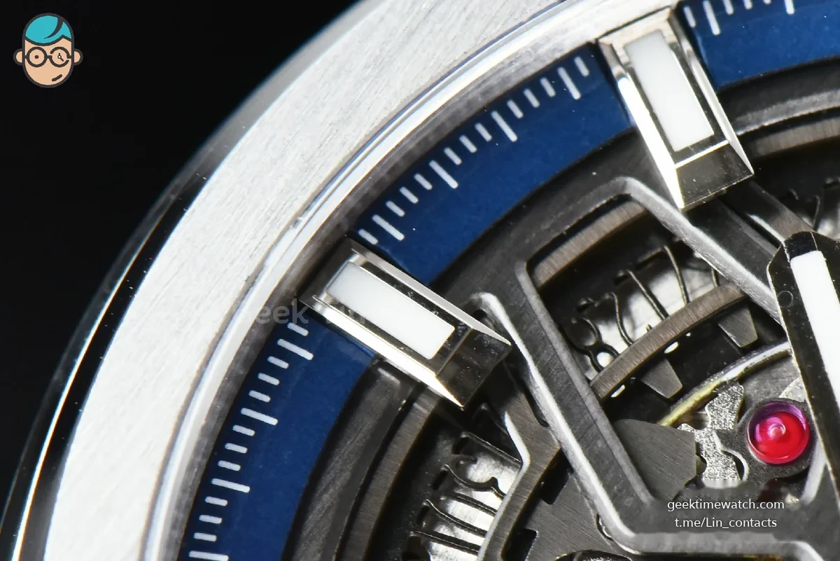 Defy Classic LF 41MM Skeleton Blue Dial Blue Gummy Strap A2892