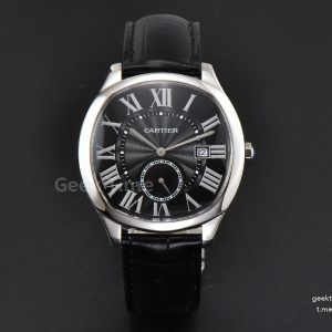Drive De Cartier 40mm APSF Black Dial Black Leather Strap A23J