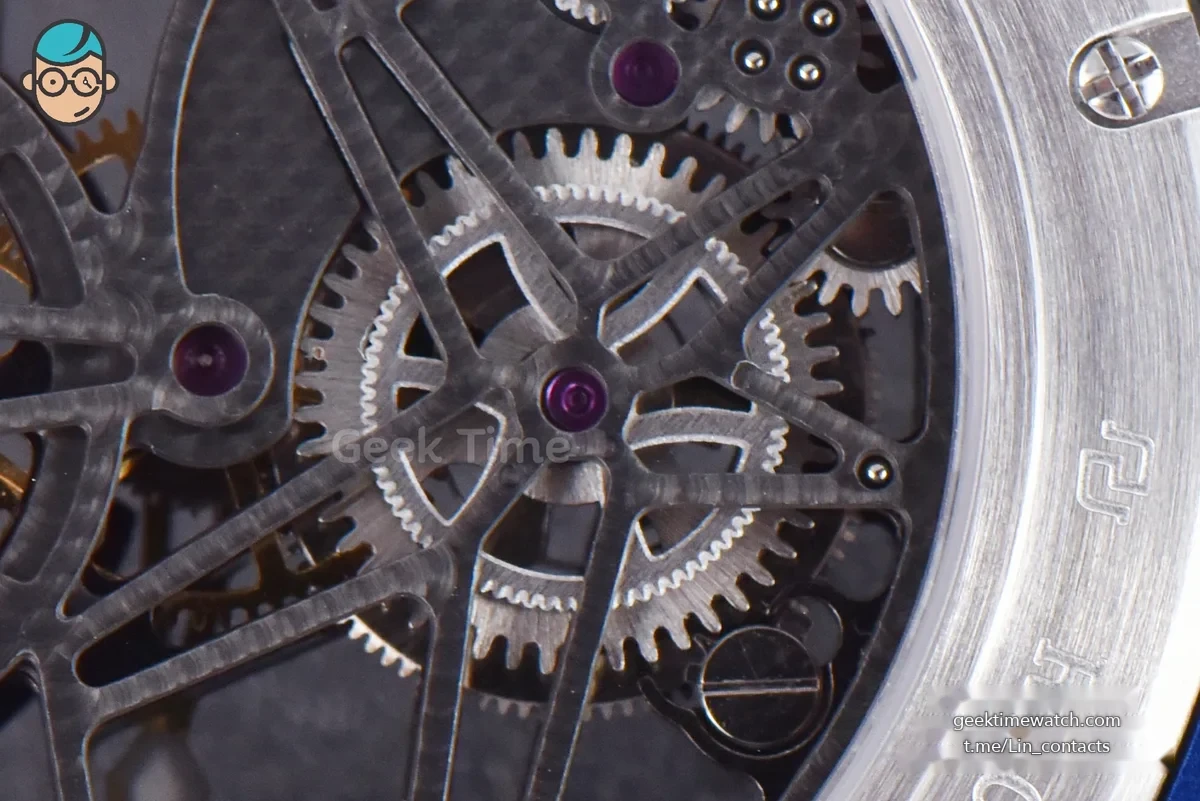 Excalibur Sports Tourbillon Titanium JBF 46MM Skeleton Dial Black Crown White Rubber Strap