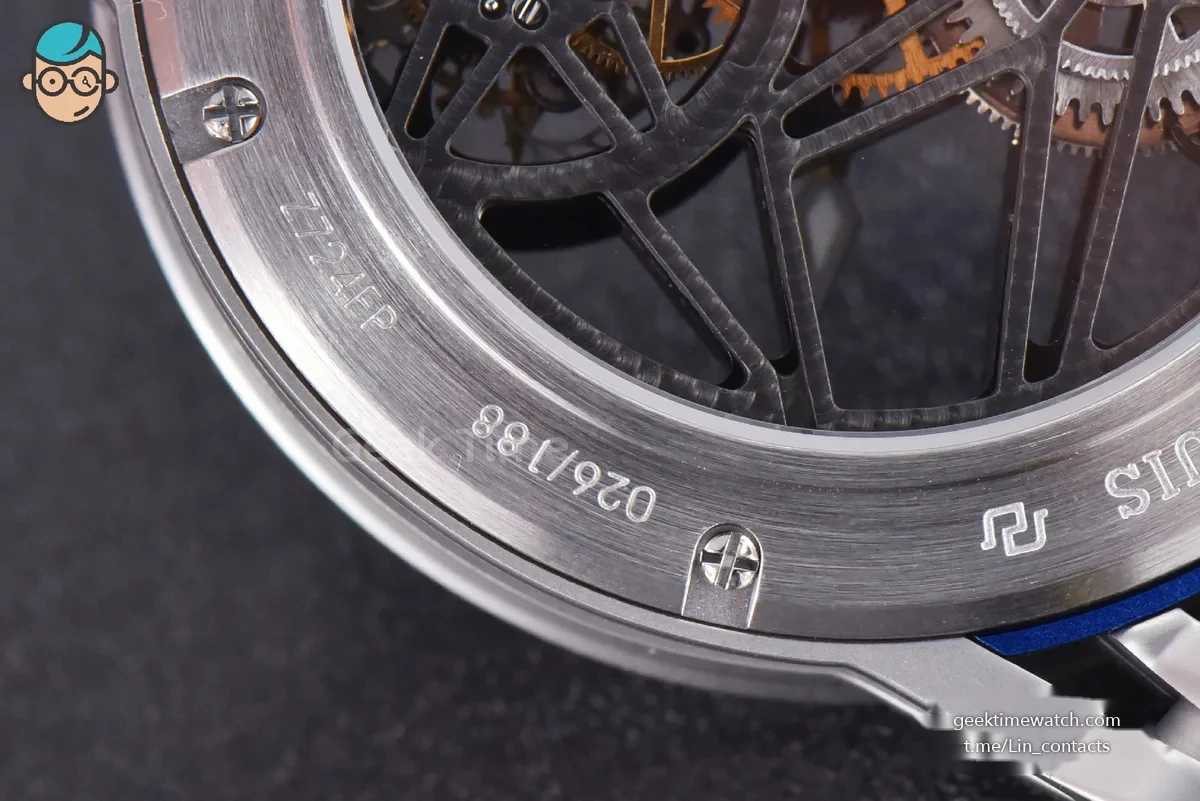 Excalibur Sports Tourbillon Titanium JBF 46MM Skeleton Dial Blue Crown White Rubber Strap