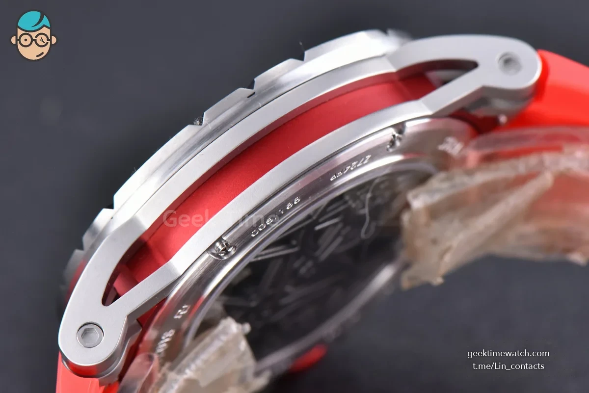 Excalibur Sports Tourbillon Titanium JBF 46MM Skeleton Dial Red Crown Red Rubber Strap