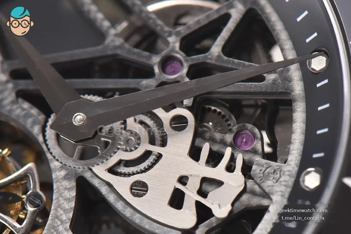 Excalibur SS JBF 45MM Black Crown Skeleton Dial Black Croc Leather Strap A2136 Tourbillon