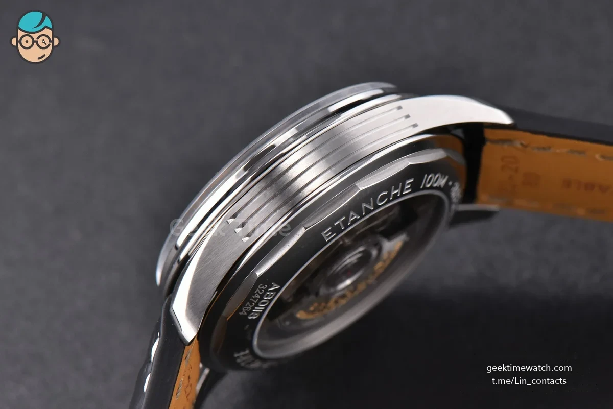 Excalibur SS JBF 45MM Black Crown Skeleton Dial Black Croc Leather Strap A2136 Tourbillon