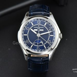 Fiftysix Complete Calendar SS 40mm ZF Blue Dial Blue Leather Strap A2460