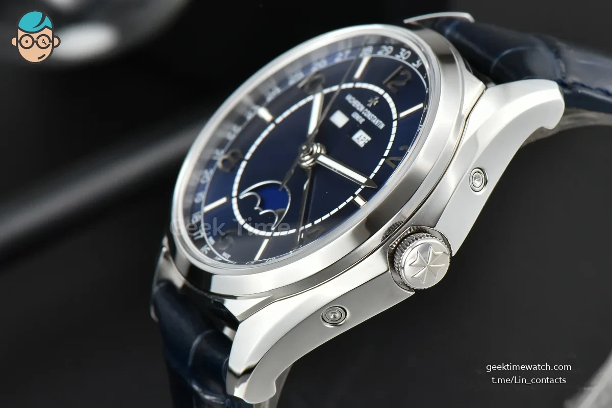 Fiftysix Complete Calendar SS 40mm ZF Blue Dial Blue Leather Strap A2460