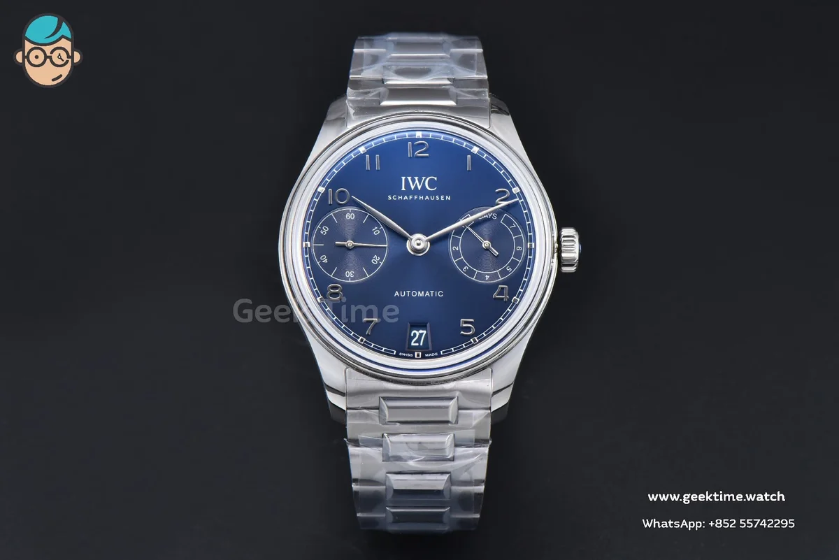 Portugieser Automatic 7 Days IWC0562E 42mm SS APSF Blue Dial Numeral Markers SS Bracelet A52010