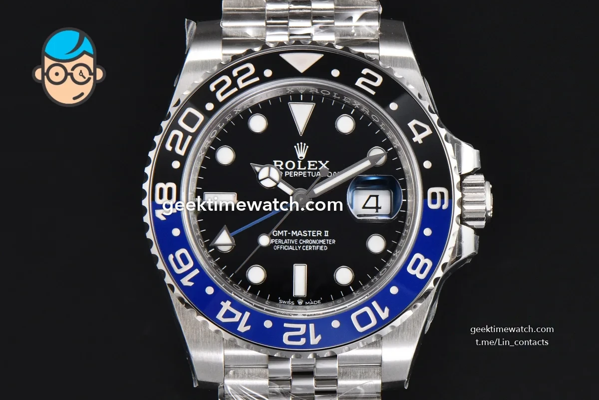 GMT Master 126710 BLNR Batgirl Gold Factory Blue/Black Bezel Jubilee bracelet V4