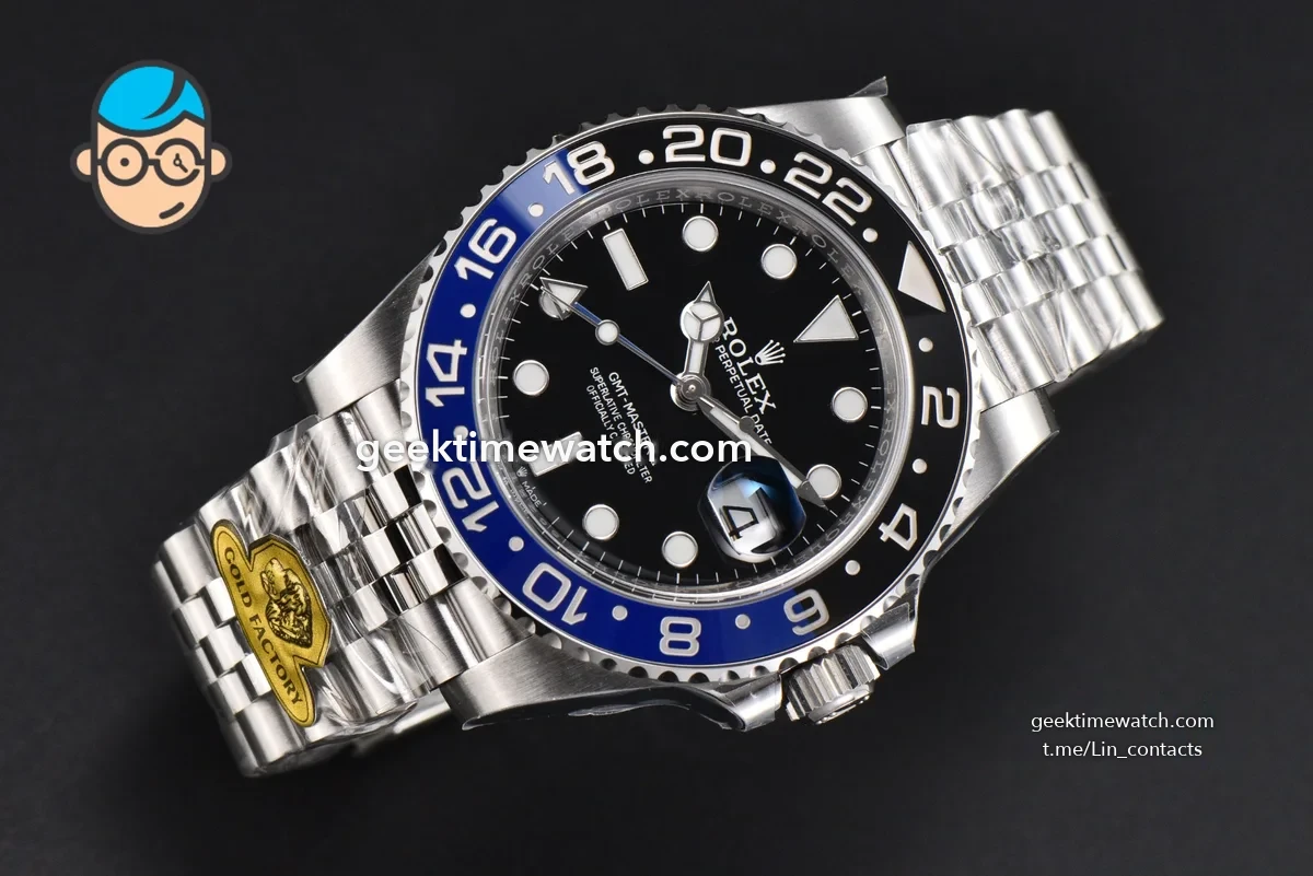 GMT Master 126710 BLNR Batgirl Gold Factory Blue/Black Bezel Jubilee bracelet V4