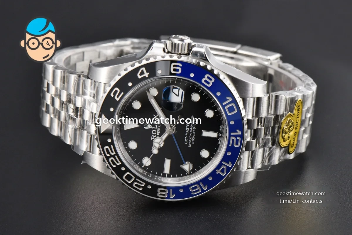 GMT Master 126710 BLNR Batgirl Gold Factory Blue/Black Bezel Jubilee bracelet V4