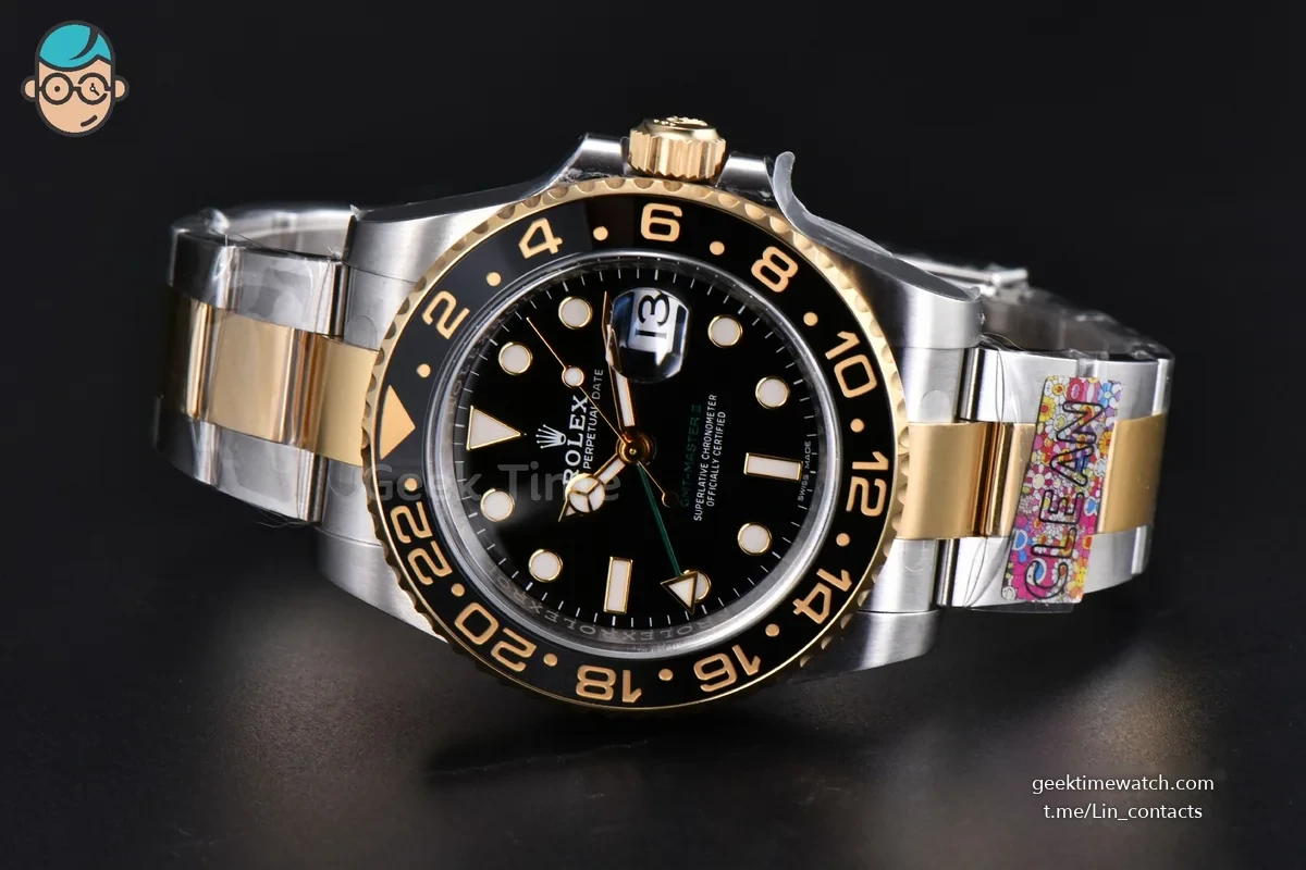 GMT Master II 116713 GRNR 40mm YG/SS Clean Black Bezel Black Dial Osyter Bracelet DD3186