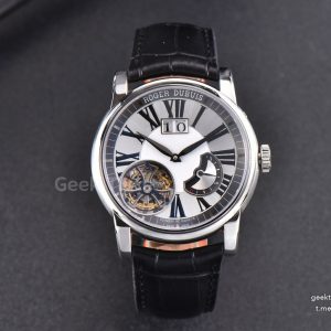 Hommage Flying Tourbillon RDDBHO0568 SS JBF 43MM White Dial Black Croc Leather Strap