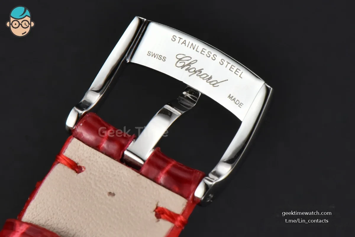 Happy Sport Automatic RG/SS 33mm HWF White Dial Red Leather Starp A2892