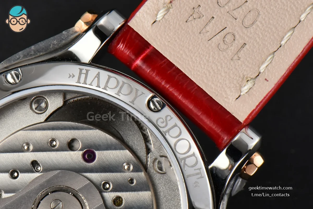 Happy Sport Automatic RG/SS 33mm HWF White Dial Red Leather Starp A2892