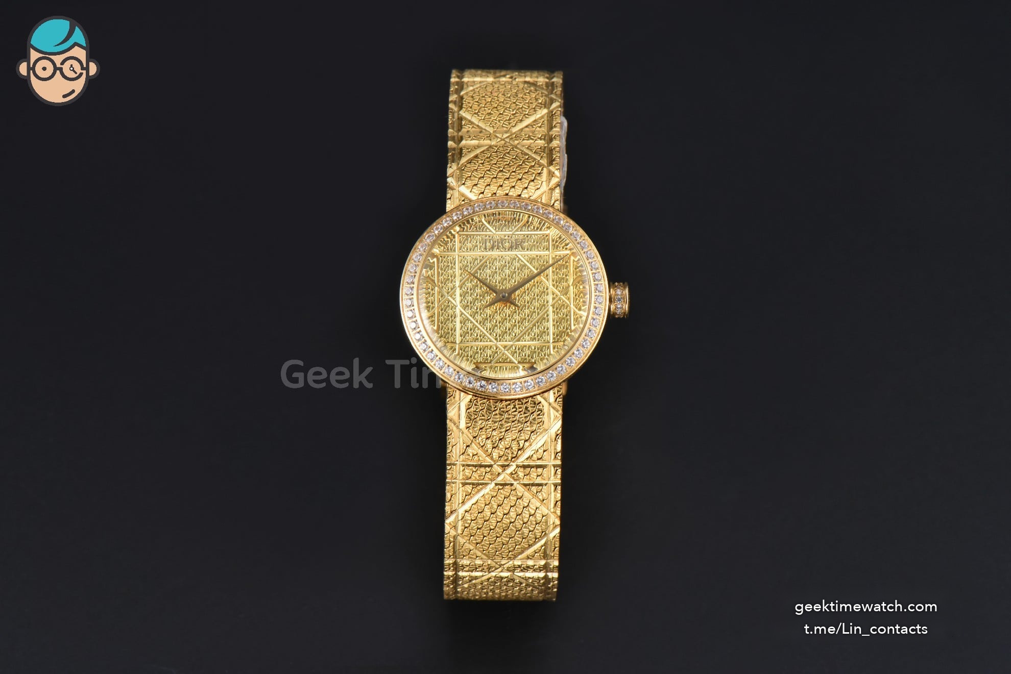 La D My Dior 25mm K11F Diamond Gold Dial Quartz