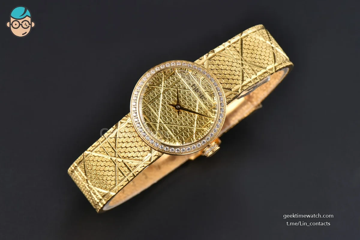 La D My Dior 25mm K11F Diamond Gold Dial Quartz