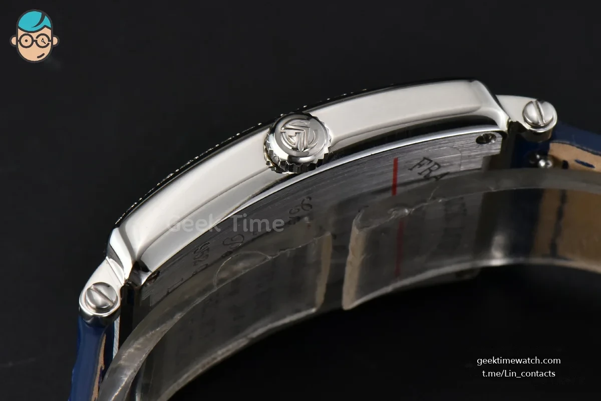 Long Island Ladies 26mm ZF Diamond MOP Dial Blue Leather Strap Swiss Ronda Quartz