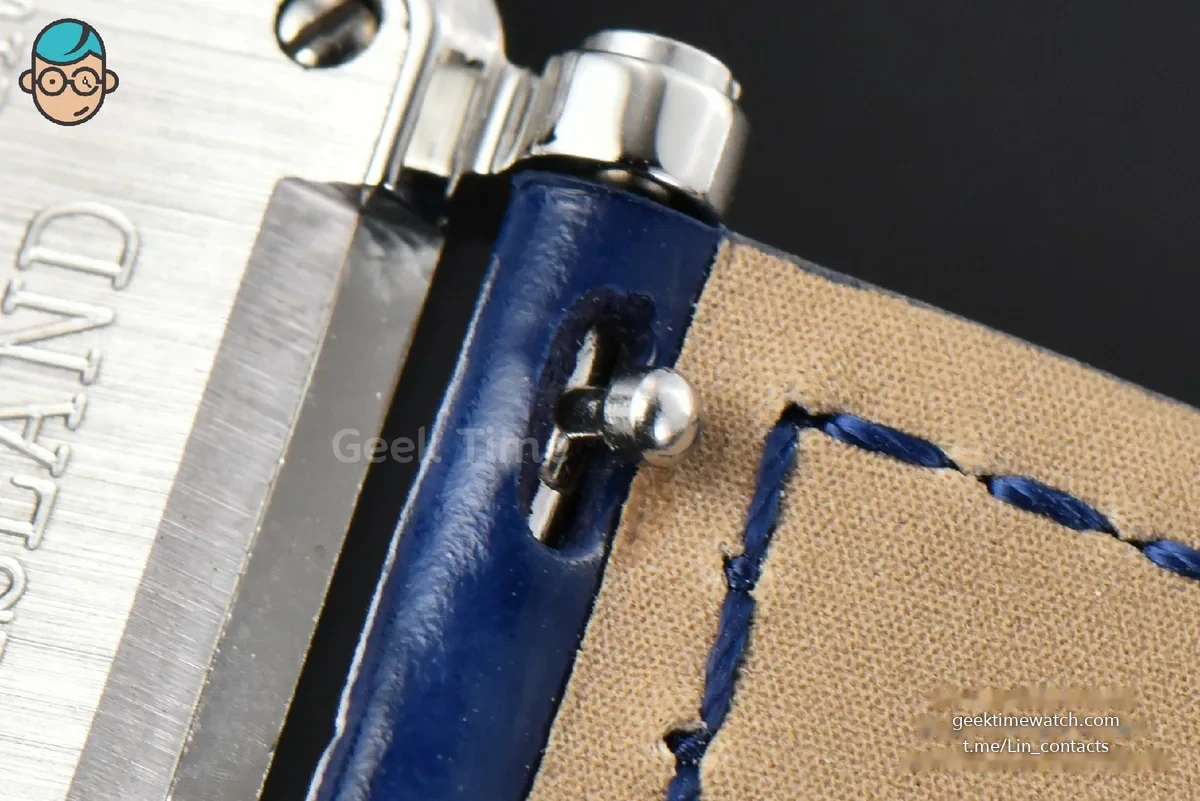 Long Island Ladies 26mm ZF Diamond MOP Dial Blue Leather Strap Swiss Ronda Quartz