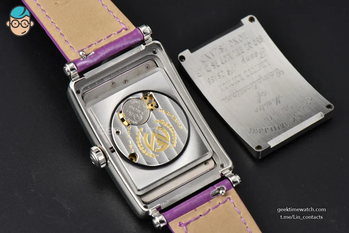 Long Island Ladies 26mm ZF Diamond MOP Dial Purple Leather Strap Swiss Ronda Quartz