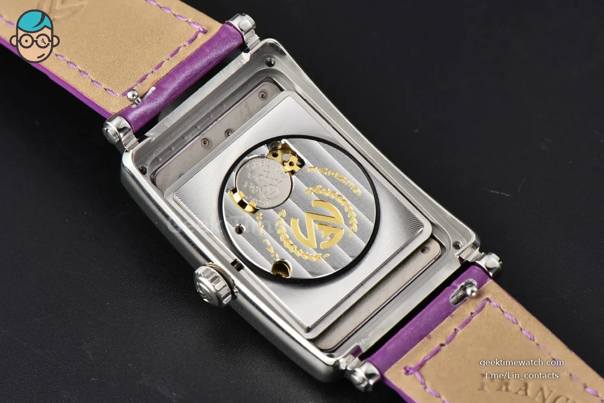 Long Island Ladies 26mm ZF Diamond MOP Dial Purple Leather Strap Swiss Ronda Quartz
