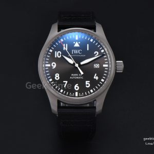 Mark XX IWC328201 V7F 40MM Ti Case Black Dial Black Leather Strap A2892