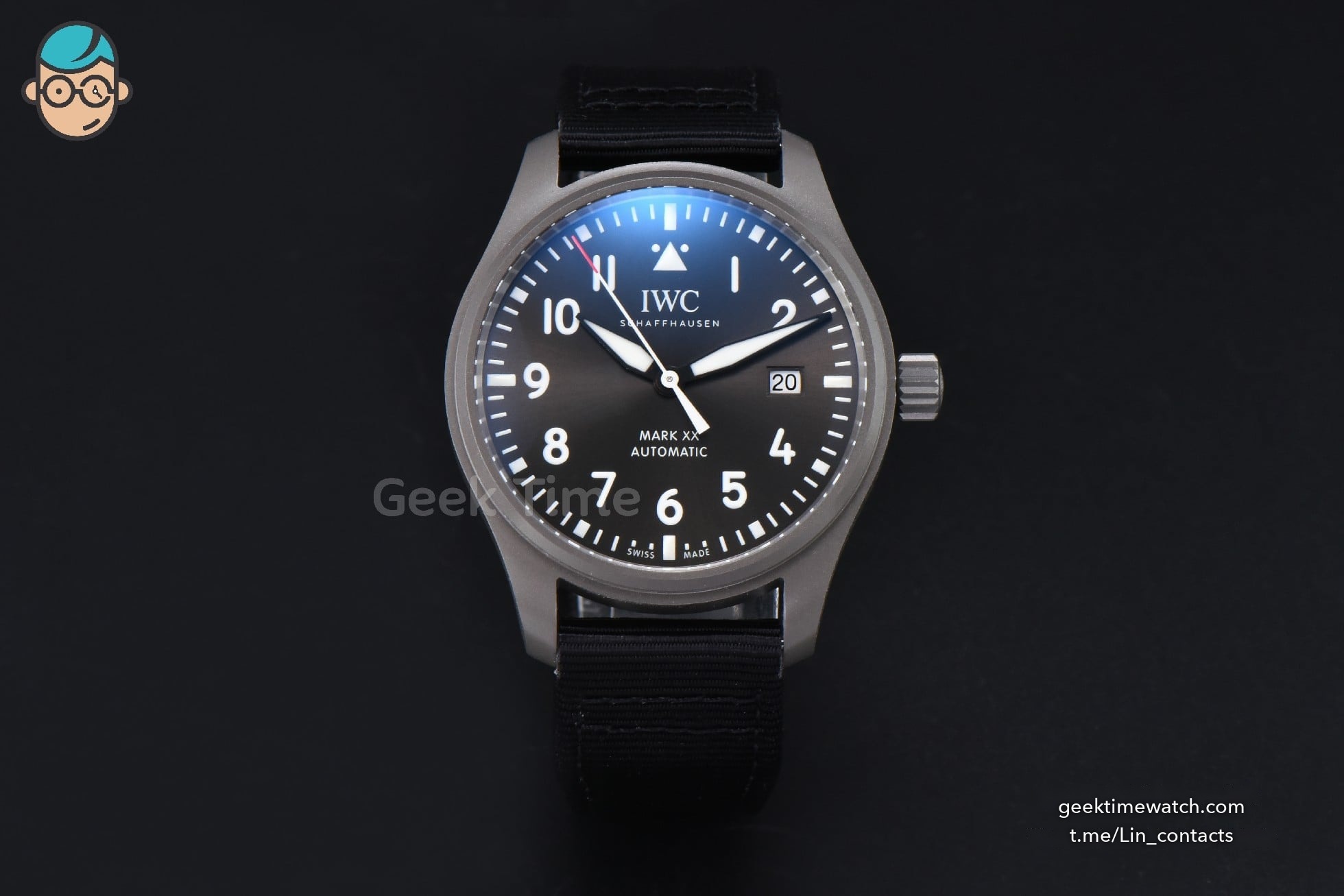Mark XX IWC328201 V7F 40MM Ti Case Black Dial Black Leather Strap A2892