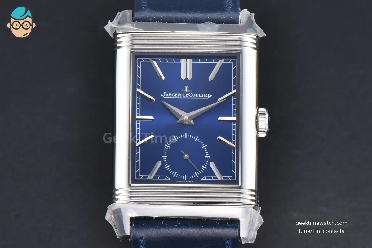 Master Reverso Tribute Small Seconds MGF 30x47MM Blue Dial Blue Leather Strap A854A