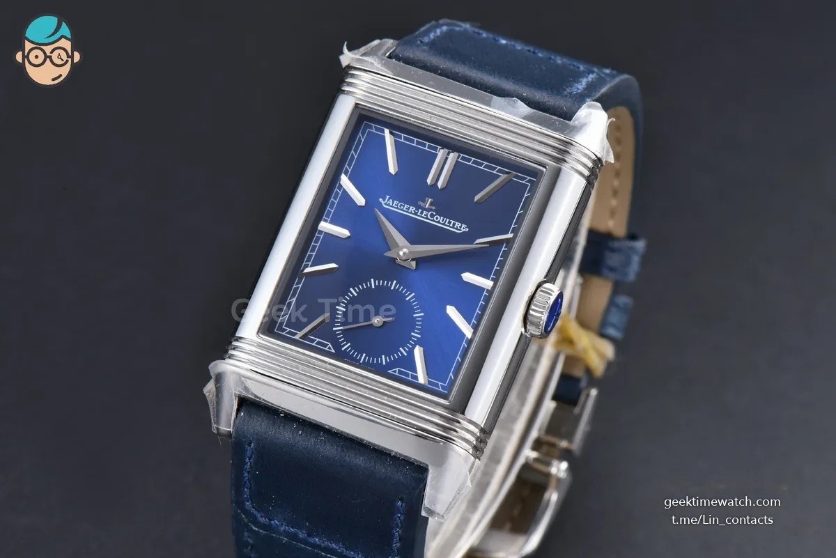 Master Reverso Tribute Small Seconds MGF 30x47MM Blue Dial Blue Leather Strap A854A