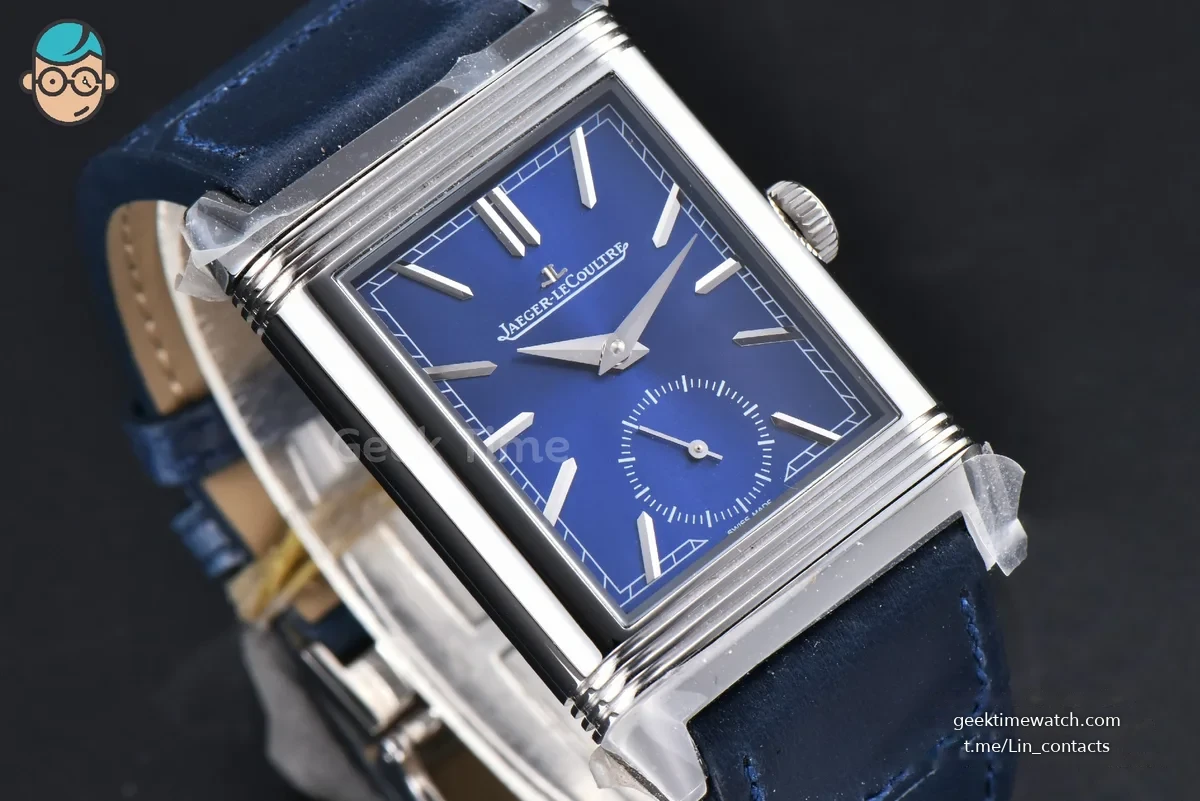 Master Reverso Tribute Small Seconds MGF 30x47MM Blue Dial Blue Leather Strap A854A