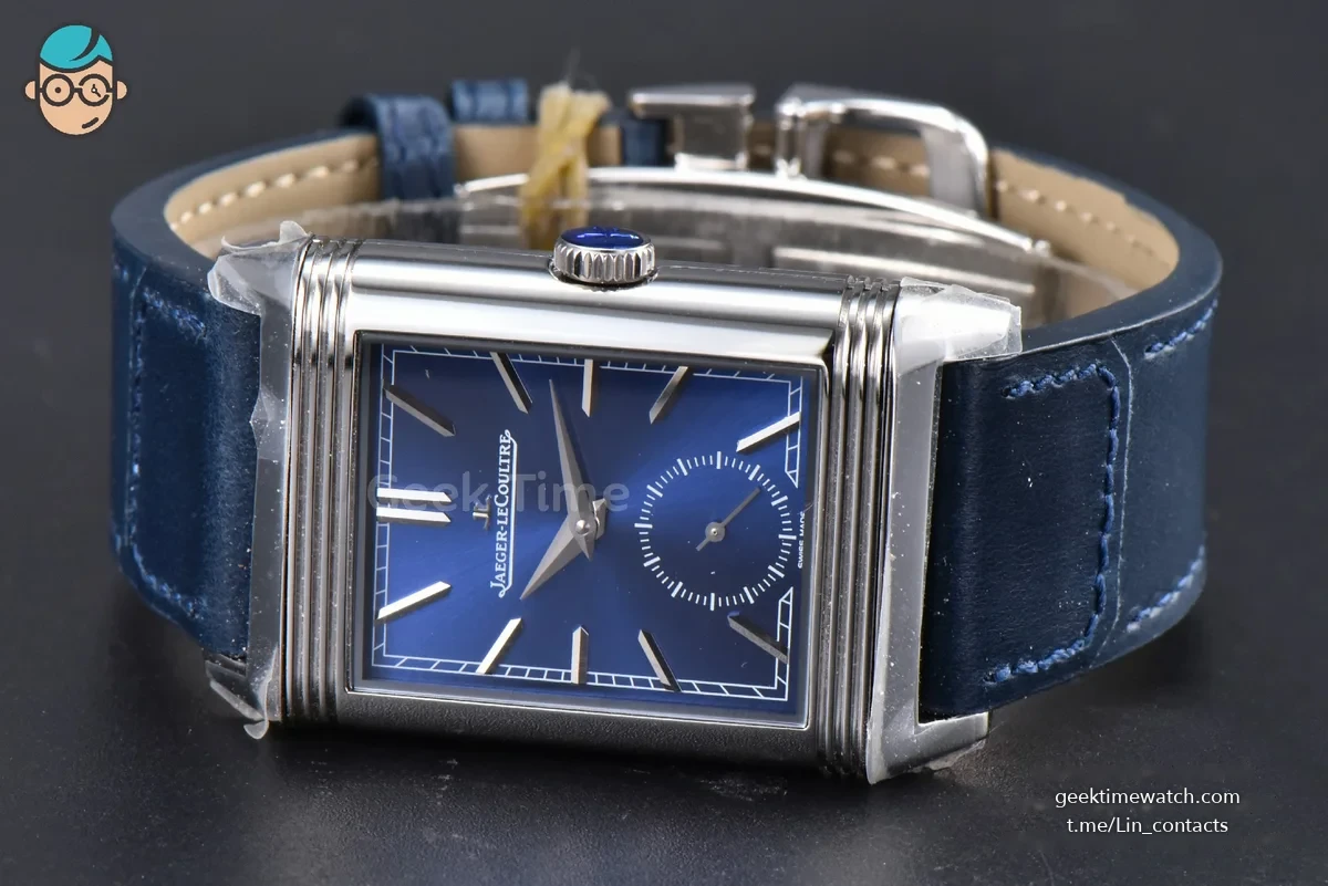 Master Reverso Tribute Small Seconds MGF 30x47MM Blue Dial Blue Leather Strap A854A