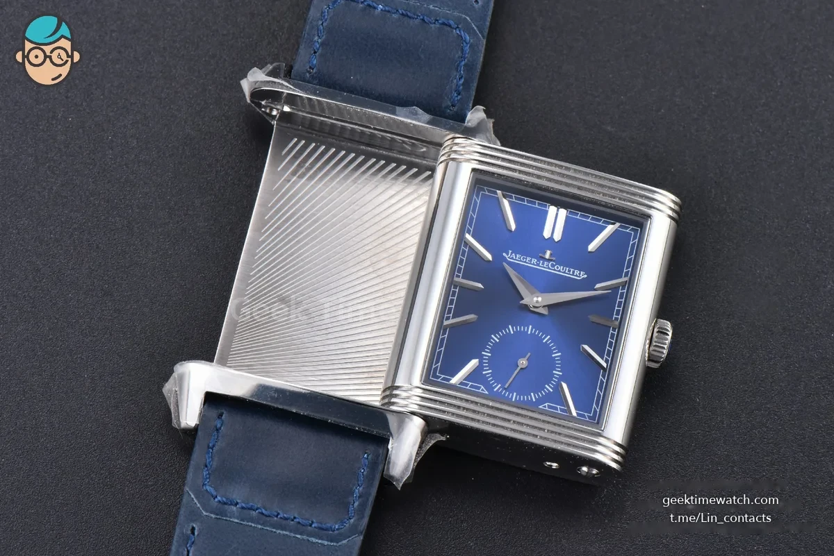 Master Reverso Tribute Small Seconds MGF 30x47MM Blue Dial Blue Leather Strap A854A