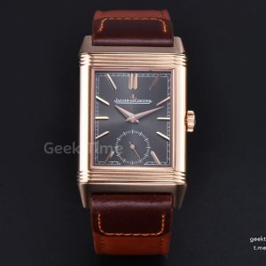 Master Reverso Tribute Small Seconds MGF 30x47MM RG Gray Dial Brown Leather Strap A854A