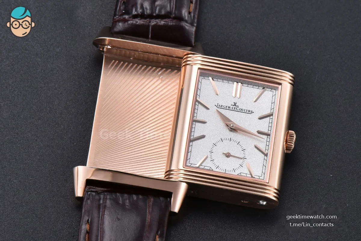Master Reverso Tribute Small Seconds MGF 30x47MM RG White Dial Brown Leather Strap A854A