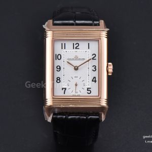 Master Reverso Tribute Small Seconds MGF 30X47MM RG White Dial RG Hands Black Leather Strap A854A