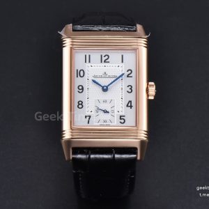 Master Reverso Tribute Small Seconds MGF 30x47MM RG White Square Dial Black Leather Strap A854A