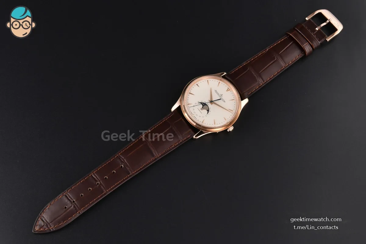 Master Ultra Thin Moonphase 1362520 ZF 39MM RG White Dial Brown Leather Strap A925 V3