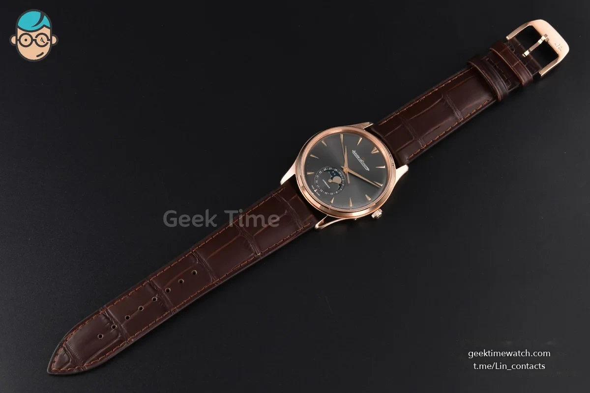 Master Ultra Thin Moonphase 136255J ZF 39MM RG Gray Dial Brown Leather Strap A925 V3
