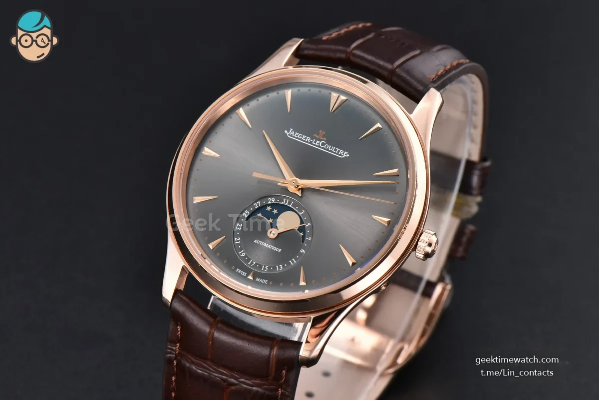 Master Ultra Thin Moonphase 136255J ZF 39MM RG Gray Dial Brown Leather Strap A925 V3